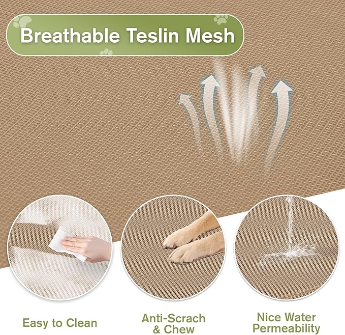 Elevated Dog Bed for Medium Dogs, Outdoor Cooling Raised Dog Beds Washable Pet Cot with Removable Mesh, Lifted Pets Hammock with Frame, Easy to Assemble, Brown, M-PawvioPets