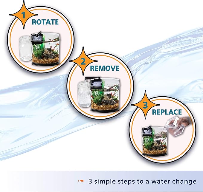 Aqueon LED MiniBow Small Aquarium Fish Tank Kit with SmartClean Technology, Black, 5 Gallon-PawvioPets