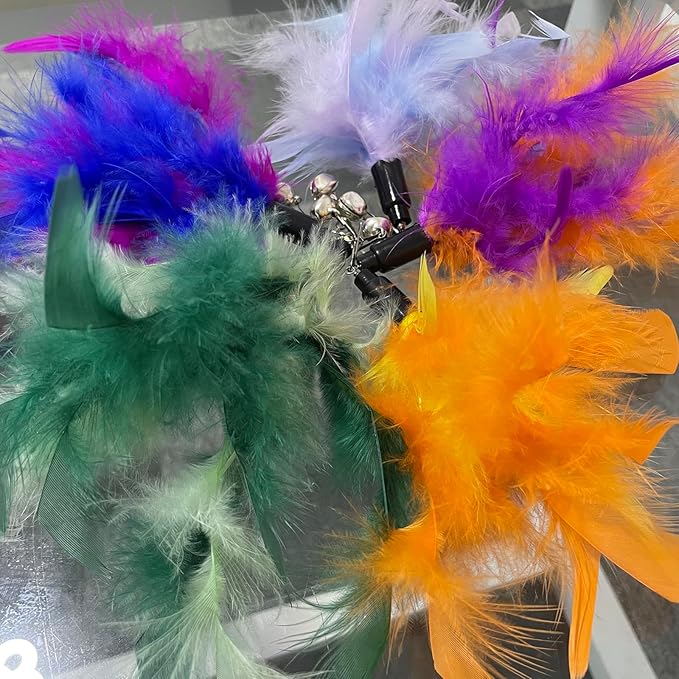 AcceLeah Cat Worm Toy Refills - Assorted Teaser Wand Toys with Bell (11 Pcs)-PawvioPets