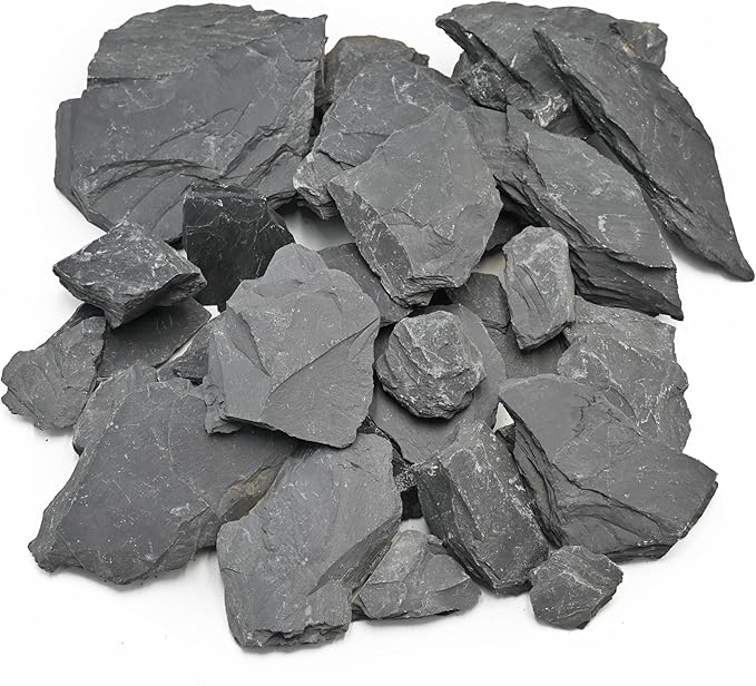 Aquarium Rocks 10LB Natural Slate Rock for Aquarium Landscaping for Terrariums, Reptile Habitats & Creative Aquascaping-3 to 8 Inches-PawvioPets