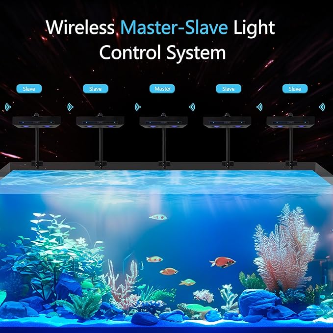 Aquarium Light - 95 Watt Sunrise Sunset Moonlight, Group Control Program Coral Reef Light Dimmable Full Spectrum for Marine Tanks,Saltwater Tank Light with Timer (Brackets)-PawvioPets