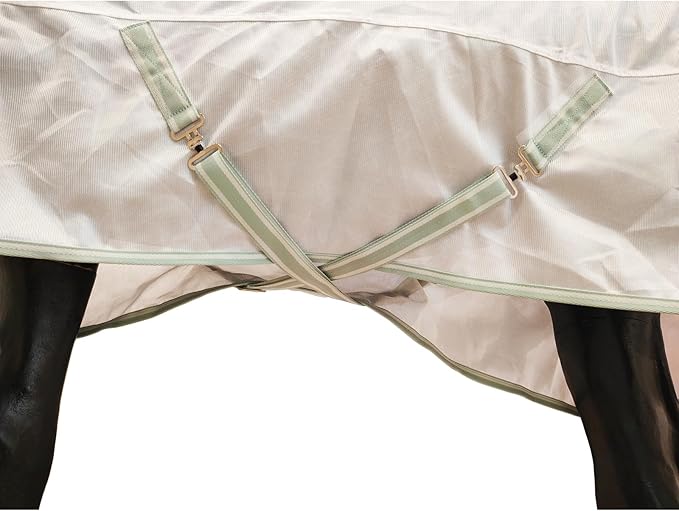 BARN & STABLE Breathable and Tear-Resistant Horse Fly Sheet with UV Protection Equine Summer Sheet Horse Fly Blanket with Removable Web Leg Straps-PawvioPets