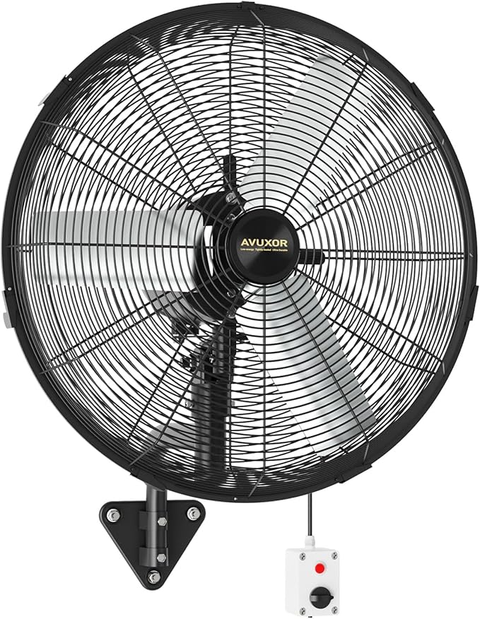 24'' Outdoor Wall Mount Fan, 4 Speed Oscillating Wall Fan with All Sealed Brushless DC Motor, Heavy Duty Industrial Fans, Waterproof Fans for Patios, House, Garage, Commercial, Warehouse, Factory-PawvioPets