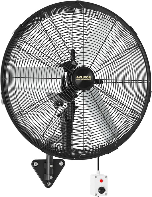 24'' Outdoor Wall Mount Fan, 4 Speed Oscillating Wall Fan with All Sealed Brushless DC Motor, Heavy Duty Industrial Fans, Waterproof Fans for Patios, House, Garage, Commercial, Warehouse, Factory-PawvioPets