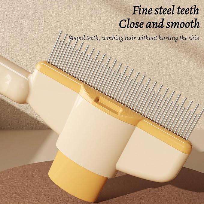 2 Pcs Brush for Cats, brush Cat Comb, Avatore brushs-Removes Fur & Relieves Pain, Upgrade Dog and Cat Hair Removal with Release Button, Multi-function Grooming Brushs for Short&Long Cats-PawvioPets