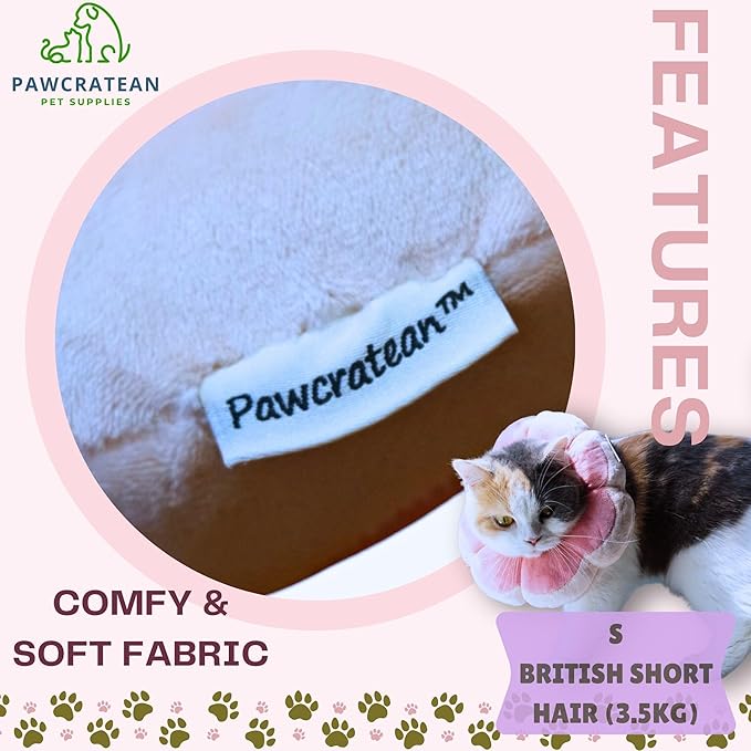 Adjustable Comfy Flower Style Elizabeth Collar for Cats and Puppies Soft Recovery Cone Pet Protective Neck Collar (Pink, Small)-PawvioPets
