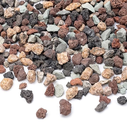 2.5lbs Small Rocks for Terrarium, Planters Drainage, 1/5 Inch Lava Rock for Bonsai Tree, Decorative Gravel for Succulents, Bamboo, Cactus, Mixed Color-PawvioPets