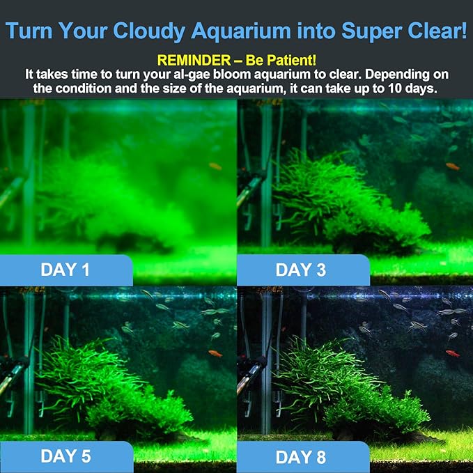 Fish Tank Filter with U - V Light & Timer (3/6/12/24 Hours) for Green Water Cleaning, Aquarium Filter with Aeration Turtle Tank Filter with Pre-Filter Sponge for Tanks 40-70 Gallon-PawvioPets
