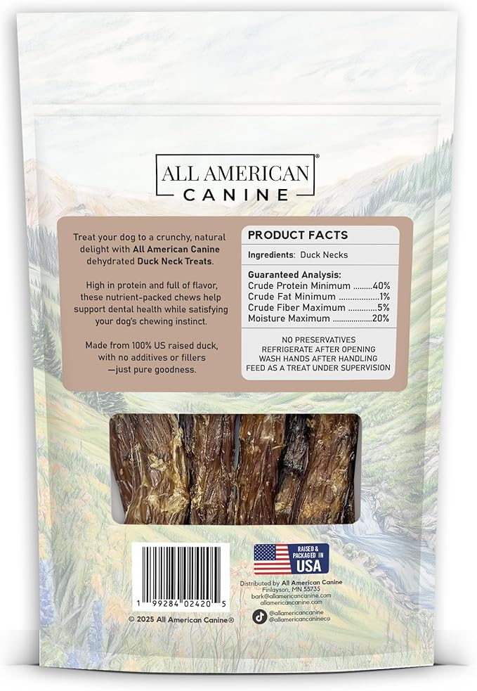6 Natural Duck Neck Dog Treats – Single Ingredient, Dehydrated & Chewy – Low-Fat, High-Protein Training Reward – Made in USA-PawvioPets