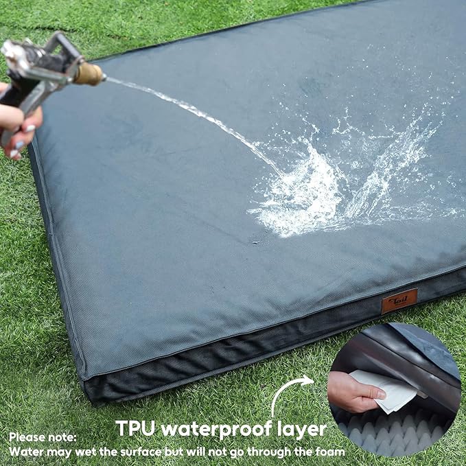 Dog Beds for Large Dogs, Orthopedic Dog Bed for Extra Large Dogs, Big Waterproof Pet Bed with Washable Removable Oxford Cover, Blue-PawvioPets