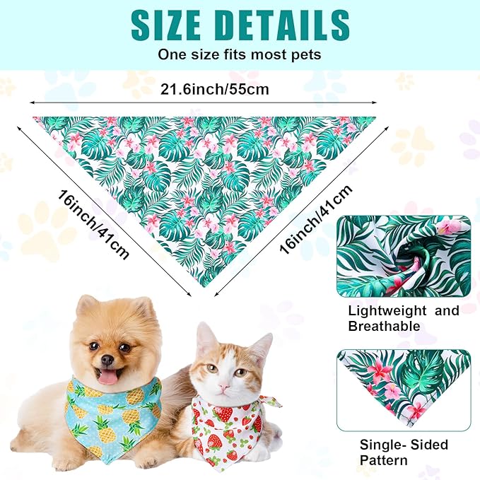 Amylove 120 Pcs Halloween Dog Bandanas Bulk Holiday Triangle Dog Pack Puppy Kerchief Bandana Adjustable Pet Scarf for Pet Cat Costume Accessories Decor(Flower)-PawvioPets