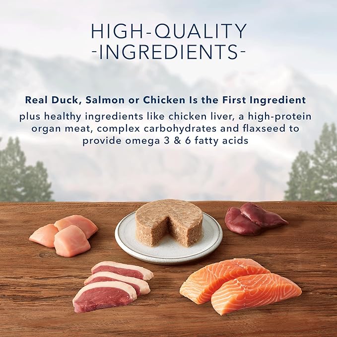 Blue Buffalo Wilderness High Protein, Natural Adult Pate Wet Cat Food Variety Pack, Chicken, Salmon, Duck 3-oz Cans (12 Count- 4 of Each Flavor)-PawvioPets