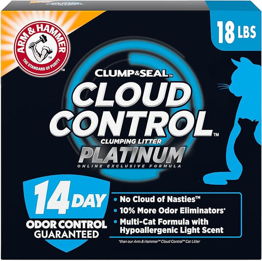 Arm & Hammer Cloud Control Platinum Clumping Cat Litter Odor Control, 18 lbs.-PawvioPets