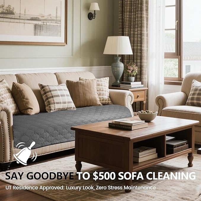 gogobunny 3X Stronger Waterproof Pet Blanket, Scratch Proof Furniture Protector for Dogs Cats, Reversible Cover 52x82 Inch, Dark Grey/Light Grey-PawvioPets