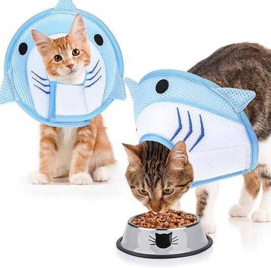 Cat Collar Cute Cat Recovery Collar Breathable Adjustable Soft Lightweight Pet Neck to Stop Licking Scratching After Surgery for Pets Dogs Kittes-PawvioPets
