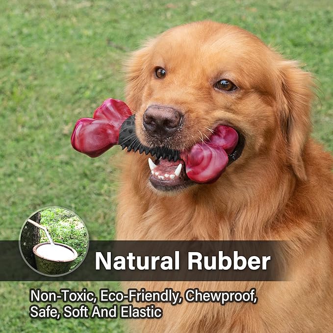 Apasiri Dog Toys for Aggressive Chewers with Bacon Flavor: 8" Indestructible Chew Bones for Large Breeds, Tough Nylon & Rubber Dog Toys Keep Them Busy, Interactive Play - 2-Pack-PawvioPets