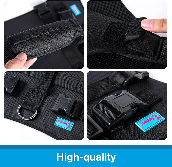Dog Lift Harness, Rehabilitation Lifts Vest for Dogs, Support & Recovery Sling, Adjustable Breathable Lifting Straps for Old, Joint Injuries, Arthritis, Paralysis Dogs Walk (L, Black)-PawvioPets