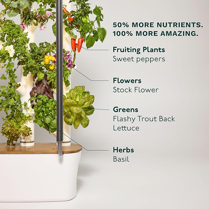 Gardyn 4.0 Hydroponics Growing System Kit & Vertical Garden Planter, 30 Non-GMO Indoor Plants Smart Garden, Herbs, Vegetables & LED Grow Lights for Indoor Gardening System-PawvioPets