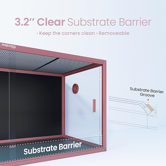 120 Gallon Reptile Terrarium, 48" x 24" x 24" Reptile Enclosure with Sliding Door Top Screen Ventilation,Blue Tongue Skink Tank for Easy Maintenance-PawvioPets