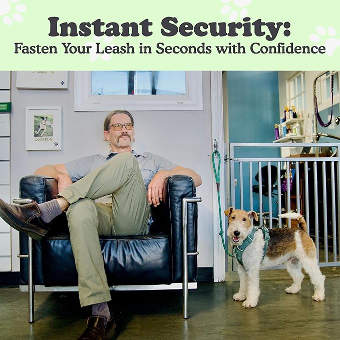 Canine Hitch- Secure Dog Leash Parking Mounted Indoor – Outdoor Wall Hook - Tie Out Stainless Steel Practical Lead Management for Home & Business, Slim Compact 2 Pack-PawvioPets