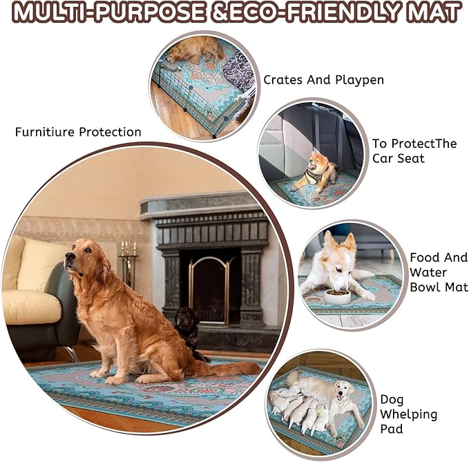 Aitmexcn Washable Pee Pads for Dogs, 2Pack Super Absorbent Reusable Puppy Pads ,100% Waterproof, Leak-Proof Whelping Pads Non-Slip Dog Mats for Floor Protector,Couch Cover, Crate, Potty Training 41x41-PawvioPets