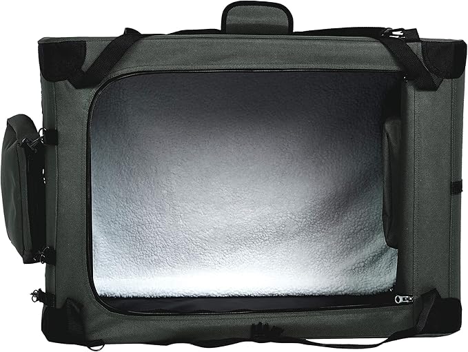 Amazon Basics Folding Portable Soft Pet Dog Crate Carrier Kennel, 30 x 21 x 21 inches, Grey-PawvioPets