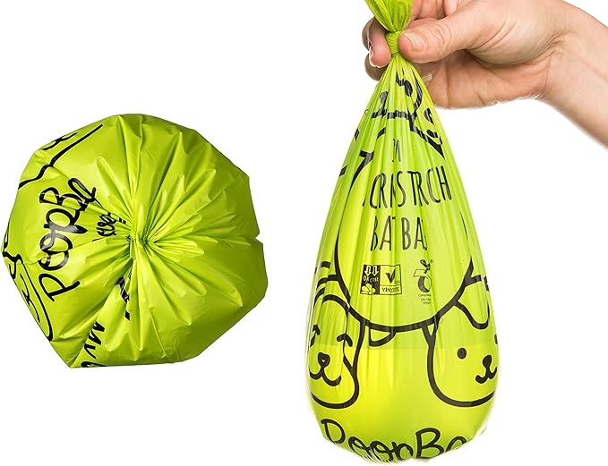 Compostable Dog Poop Bags, Cornstarch Eco-Friendly, HOME COMPOST NF T 51-800, 120 Count, Large Size Bag 9x13 Inches, 8 Unscented Refill Rolls, Leak-proof, Plantbased, GM-Free Corn-PawvioPets