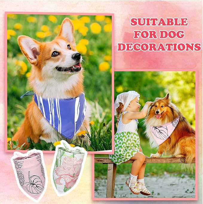 150 Pcs Dog Bandanas Bulk Pet Bibs Colorful Triangle Scarf Pet Bandanas for Medium Large Dogs Spring Summer Birthday Costume Decoration (Boho)-PawvioPets