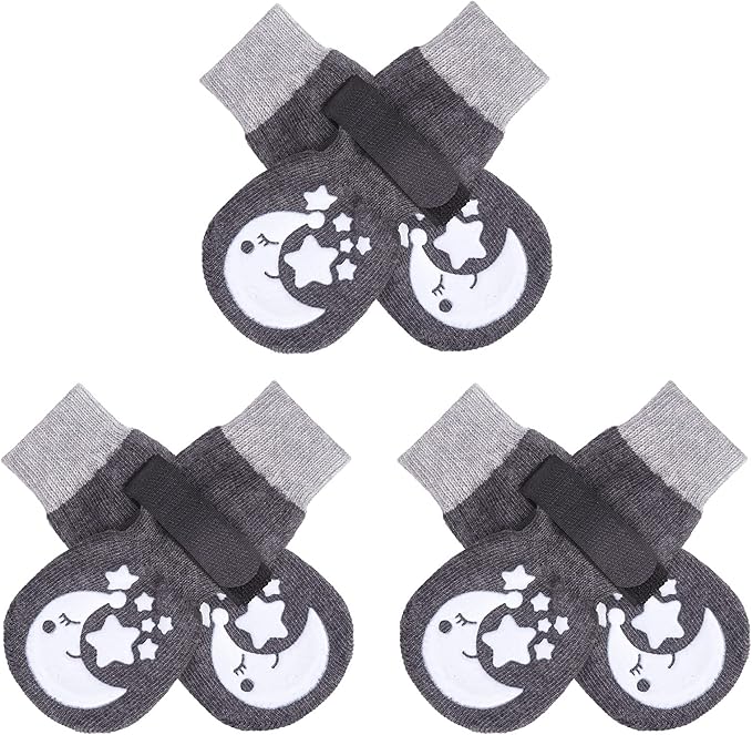 BEAUTYZOO Anti-Slip Dog Socks,Dog Shoes for Hot/Cold Pavement,Paw Protectors with Grips 3 pairs for Puppy Small Medium Large Senior Old Dogs,Dog Socks to Prevent Licking and Hardwood Floor Protection-PawvioPets