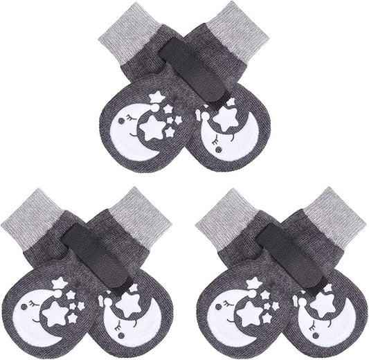 BEAUTYZOO Anti-Slip Dog Socks,Dog Shoes for Hot/Cold Pavement,Paw Protectors with Grips 3 pairs for Puppy Small Medium Large Senior Old Dogs,Dog Socks to Prevent Licking and Hardwood Floor Protection-PawvioPets