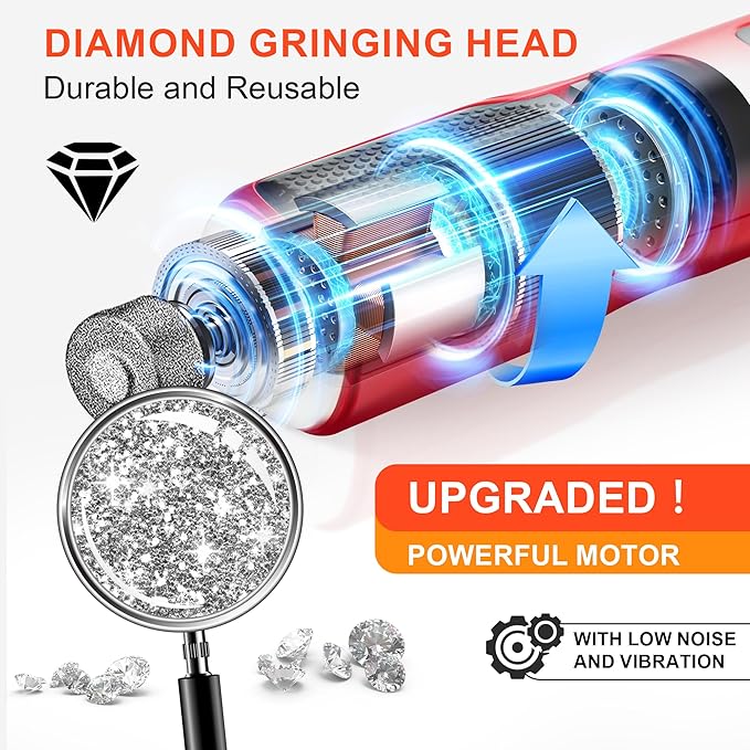 Dog Nail Grinder 7-Speed & 360° LED Light, Professional Pet Nail Grinder for Dogs and Cats, Electric Dog Nail Trimmer Painless Paws Grooming & Smoothing Tool for Large Medium Small Dogs Cats Pets-PawvioPets