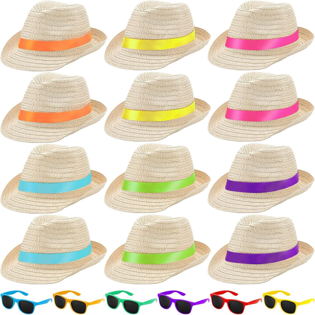 Newcotte Straw Hats, Havana Cubans with Sunglass Hawaiian, Birthday Party Supplies