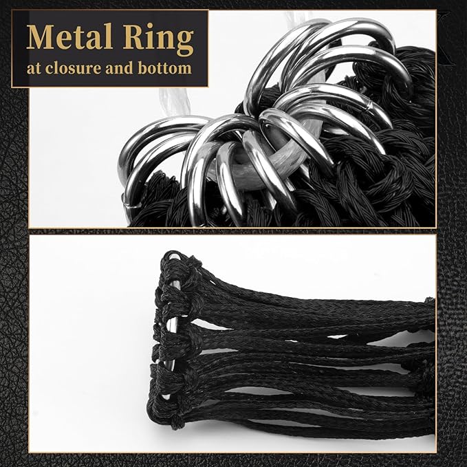 Bloomoak Slow Hay Net Feeder for Horses, Durable Soft Black PE 2String Hay Bales Bags with 2" Hole, Fit 36 * 18 * 18" Square Bale Easily…-PawvioPets