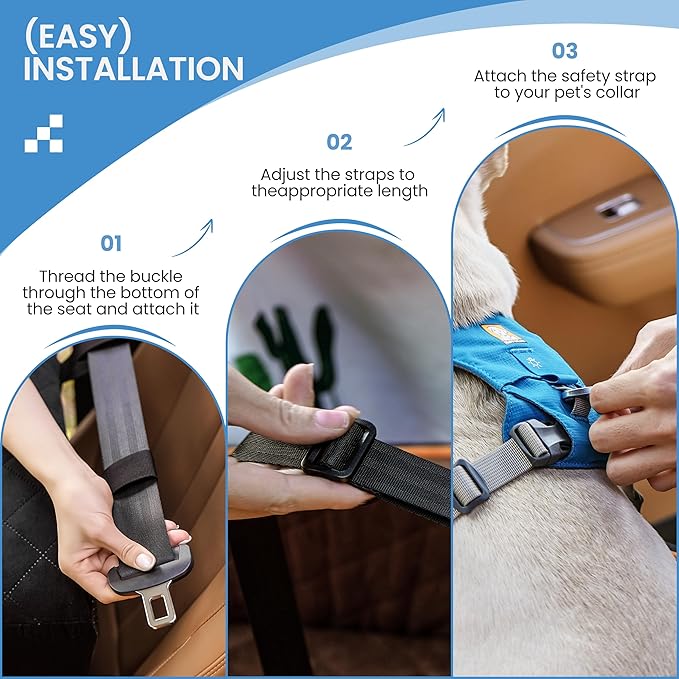 Dog Car Seat for Medium Dogs - Pet Car Seat with 2 Safety Straps & Waterproof Padding, Portable Pet Carrier for Cars, Trucks & SUVs, Comfortable Booster Bed for Pets Up to 55lbs (Black/Coffee)-PawvioPets