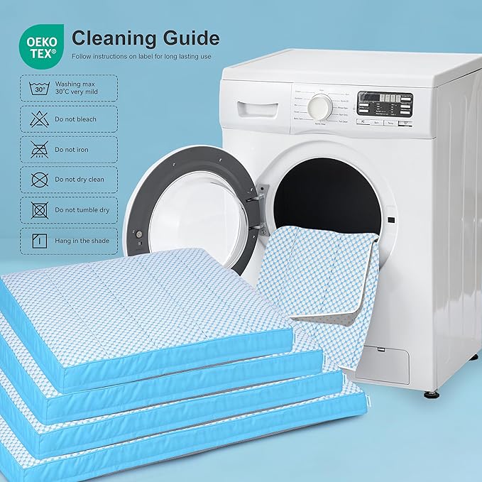 Cooling Dog Bed for Large Dogs - Orthopedic Pet Beds with Memory Foam, QMAX>0.5, Waterproof Removable Washable Cover for Hot Weather, Blue, 35" L x 23" W x 3" H-PawvioPets