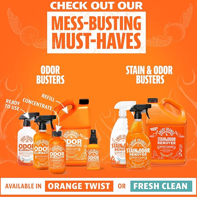 ANGRY ORANGE 1 Gallon Enzyme Cleaner and Deodorizer, Pet Stain and Odor Remover for Dog & Cat Urine and Stains - Citrus, Made in USA-PawvioPets