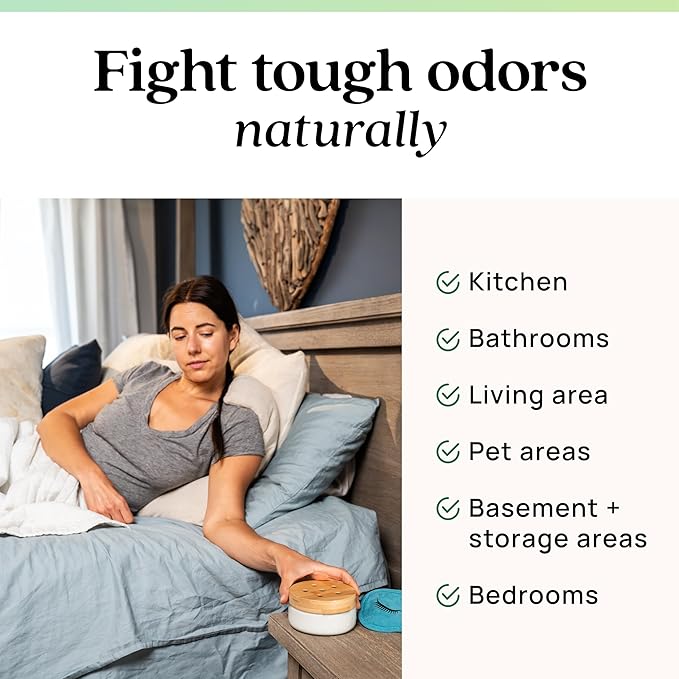 Azuna Air Freshener & Odor Eliminator for Strong Odor | 2 Room Kit Includes (2) 8 oz. Empty Luxe Glass Jars & 12 oz | Refill with Tea Tree Essential Oil Gel | Natural Scent | Last 60-90 Days-PawvioPets