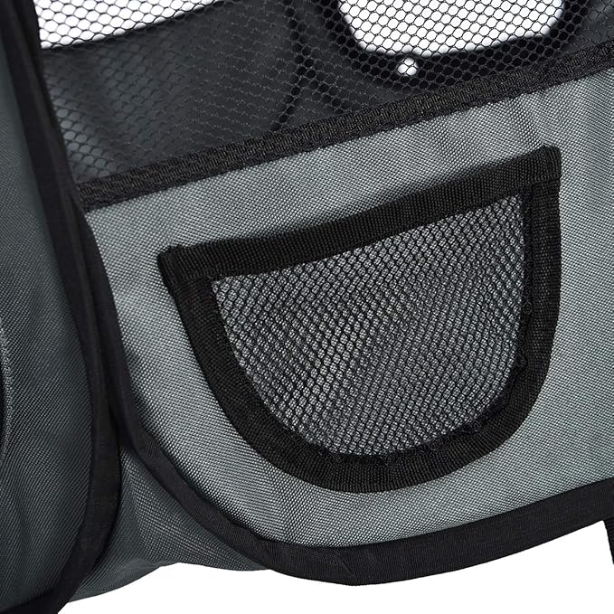 Amazon Basics Portable Soft Pet Dog Octagonal Travel Playpen, Large (45 x 45 x 24 inches), Grey-PawvioPets