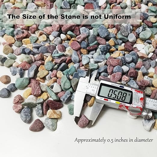 15LB Succulents Rocks for Plants Cactus Gravel Pebbles for Fish Tank 1/2 Inch Natural River Rocks for Vase, Aquarium, Landscaping,Bonsai,Terrarium Pebbles, Mixed Color-PawvioPets