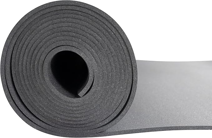 Genaflex Rubber Gym Floor Mat - 8mm Thick - Heavy Duty Commercial Protective Gym Flooring Roll (Black, 4' X 15')-PawvioPets