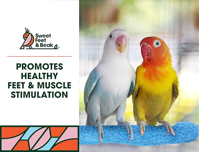 Comfort Grip Safety Perch for Bird Cages - Pedicure Perch for Birds to Keep Nails and Beaks in Top Condition - Safe Easy to Install Bird Cage Accessories - XL 13.5"-PawvioPets