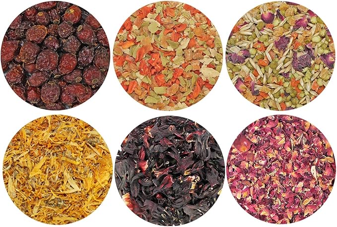 Exotic Nutrition Herbivore Treats 6 Pack - Healthy Assortment Small Animal Pet Treat - Squirrels, Guinea Pigs, Rabbits, Chinchillas, Prairie Dogs, Degus, Hamsters, Gerbils, Herbivores-PawvioPets