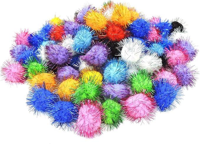 Andiker Cat Crinkle Balls, 2.36 Inches Colorful Cat Balls Chew and Chase Cat Mylar Crinkle Balls Lightweight Cat Toys for Indoor Cats to Keep Fit and Active (100pc)-PawvioPets