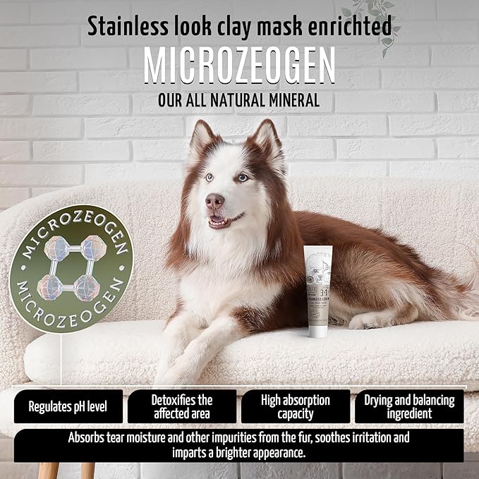 Clear Eyes Solution Set 6in1 Multi-Functional Pure Mist and Stainless Look Clay Mask - Tear Stain Remover, Eye Cleaner - Eye Care Ear Care Grooming Treatment for All Dogs and Cats Eyes-PawvioPets