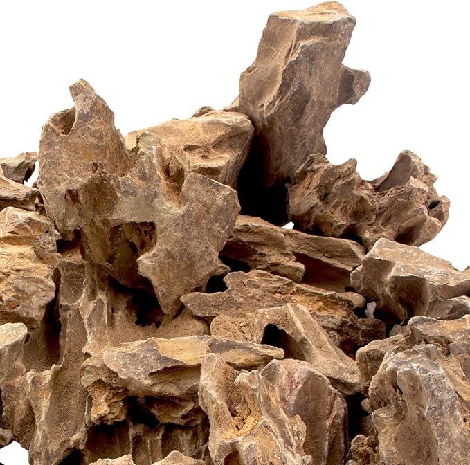 18.1 Pounds Natural Dragon Stones for Aquascaping Terrariums,Aquarium Dragon Ohko Rock (2.1 to 7.2 inch)-PawvioPets