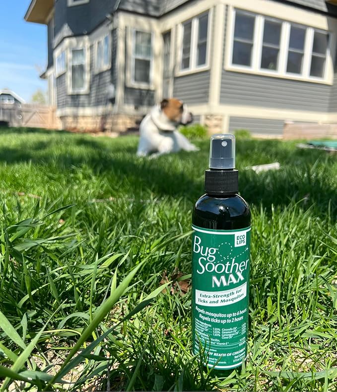 Bug Soother MAX - Natural Gnat, Tick, and Mosquito Repellent, 8 fl oz Bug Spray Deterrent - DEET-Free Safe for Adults and The Environment - Made in USA-PawvioPets