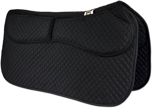 ECP Equine Comfort Products Thermoregulating Western Saddle Pad, Machine Washable Contoured Fit, Water Absorbing, Therapeutic, Shock Absorbing with Adjustable Memory Foam Shims-PawvioPets