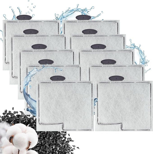 10 Pack Medium Filters Cartridges Compatible with Aqueon QuietFlow LED PRO Power Filter Size 10, E Internal Power Filter Size 20,10 Gallon Fish Tank-PawvioPets