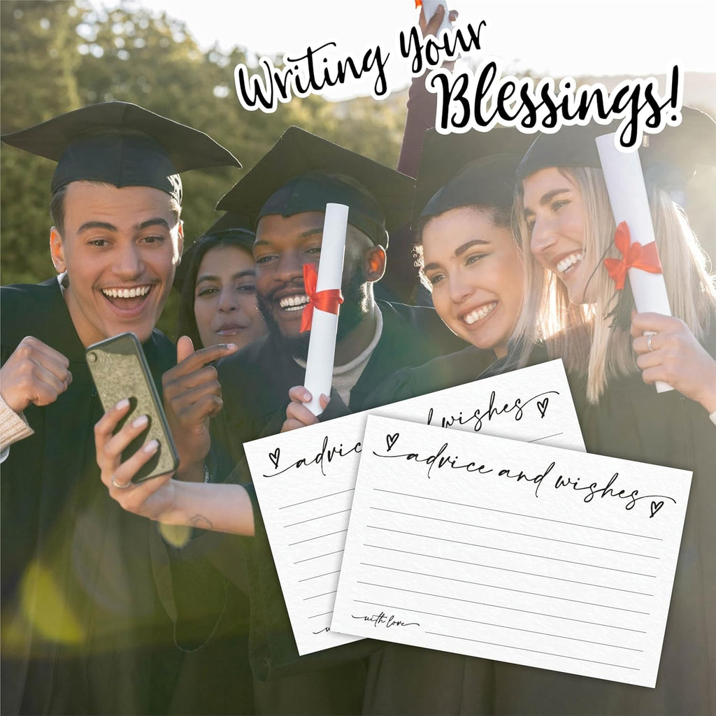 30 Advice & Wishes Cards - Minimalism White - Double Sided Fill-In Advice Cards For Bridal, Wedding, Graduate Party, Mr & Mrs, Retirement, Baby Shower, Party Favor & Supplies - A02