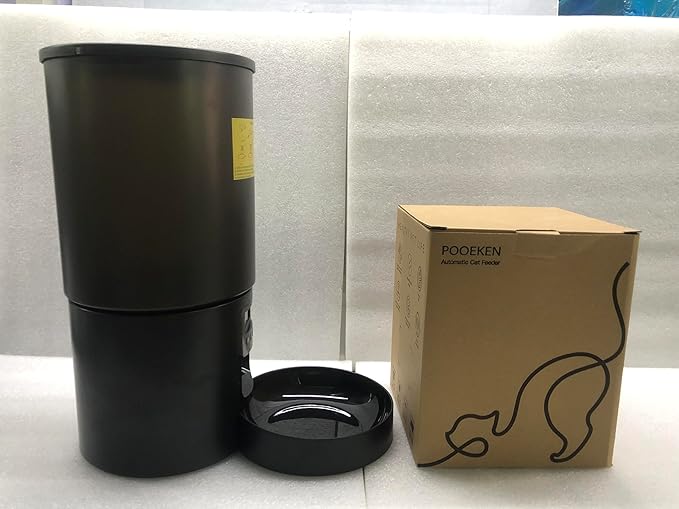 Automatic Cat Feeder Food Dispenser: 6L Timed Small Dog Dry Food Dispenser with 10s Voice - Distributeur Nourriture Chat Hund Programmable - Auto Pet Feeder with 1-6 Meals Black-PawvioPets